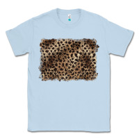 Dusty Blue handdrawn leopard pattern brown Classic Tee - BarkalooDesign