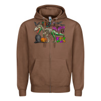 Chestnut spooky saurus rex Zipper Hoodie - CowhideDigitalArt