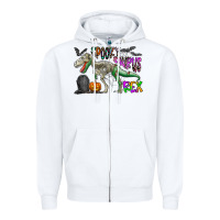 White spooky saurus rex Zipper Hoodie - CowhideDigitalArt