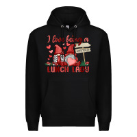 Black i love being a lunch lady Premium Hoodie - MaliasSmallBusiness