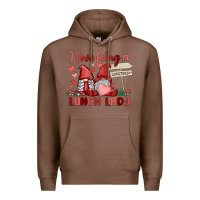 Chestnut i love being a lunch lady Premium Hoodie - MaliasSmallBusiness