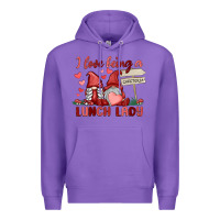 Purple i love being a lunch lady Premium Hoodie - MaliasSmallBusiness