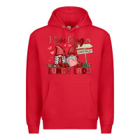 Red i love being a lunch lady Premium Hoodie - MaliasSmallBusiness