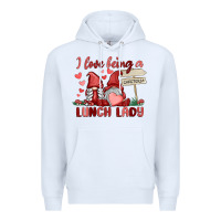 White i love being a lunch lady Premium Hoodie - MaliasSmallBusiness