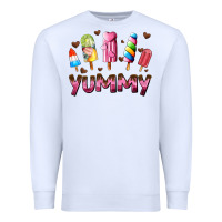 White yummy Premium Sweatshirt - AdoDesignShop