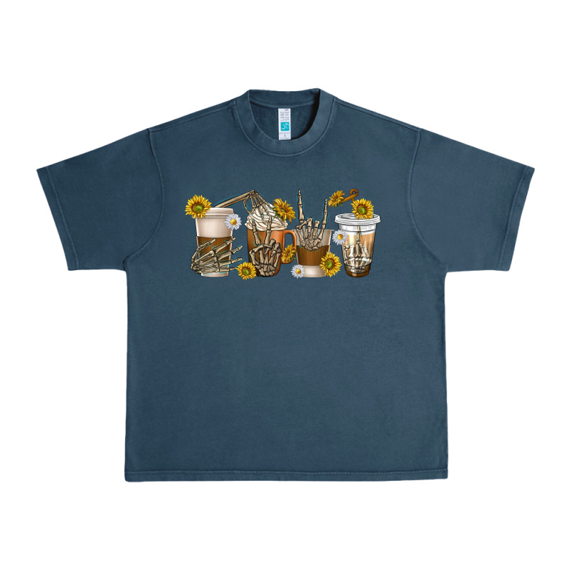 Skeleton Hands Coffee Cups Urban Heavy Tee by texasbilliewilder | Teevron