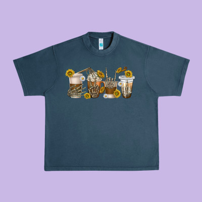 Urban Heavy Tee skeleton hands coffee cups