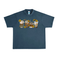 Midnight Navy skeleton hands coffee cups Urban Heavy Tee - texasbilliewilder