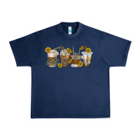 Navy skeleton hands coffee cups Urban Heavy Tee - texasbilliewilder