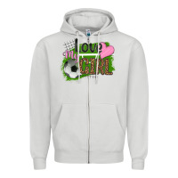 Dove Grey love my girl soccer Zipper Hoodie - HRA Design Shop