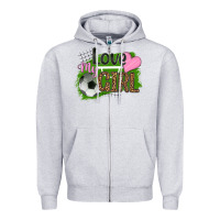 Heather Grey love my girl soccer Zipper Hoodie - HRA Design Shop