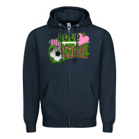 Navy love my girl soccer Zipper Hoodie - HRA Design Shop