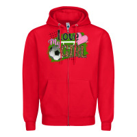 Red love my girl soccer Zipper Hoodie - HRA Design Shop