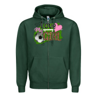 Sports Green love my girl soccer Zipper Hoodie - HRA Design Shop