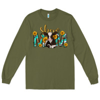 Army Green show mom with cow mothers day Long Sleeve Tee - texasbilliewilder