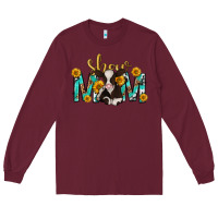 Burgundy show mom with cow mothers day Long Sleeve Tee - texasbilliewilder