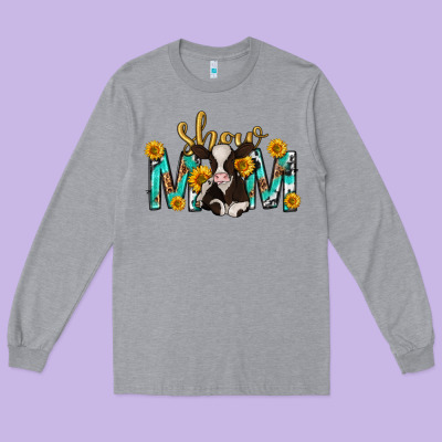 Show Mom With Cow Mothers Day Long Sleeve Tee Designed By Texasbilliewilder