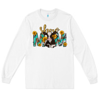 White show mom with cow mothers day Long Sleeve Tee - texasbilliewilder