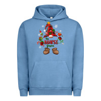 Pigment Pebble Blue the nurse gnome christmas Urban Hoodie - MaliasSmallBusiness