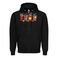 Black christmas drink Zipper Hoodie - CowhideDigitalArt