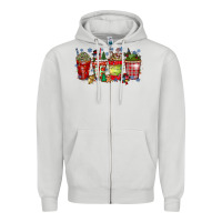 Dove Grey christmas drink Zipper Hoodie - CowhideDigitalArt