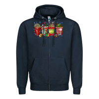 Navy christmas drink Zipper Hoodie - CowhideDigitalArt