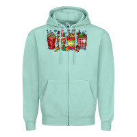 Seafoam christmas drink Zipper Hoodie - CowhideDigitalArt