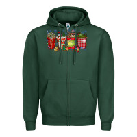 Sports Green christmas drink Zipper Hoodie - CowhideDigitalArt