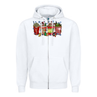 White christmas drink Zipper Hoodie - CowhideDigitalArt