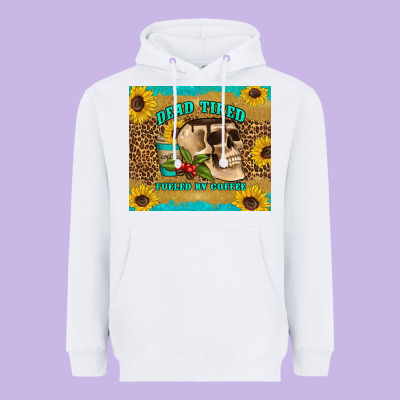 Dead Tired Fueled By Coffee Heavyweight Hoodie Designed By Artiststas