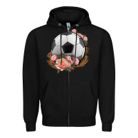 Black western soccer with roses Zipper Hoodie - HRA Design Shop