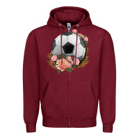 Burgundy western soccer with roses Zipper Hoodie - HRA Design Shop