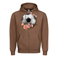 Chestnut western soccer with roses Zipper Hoodie - HRA Design Shop