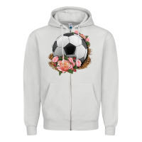 Dove Grey western soccer with roses Zipper Hoodie - HRA Design Shop