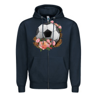 Navy western soccer with roses Zipper Hoodie - HRA Design Shop