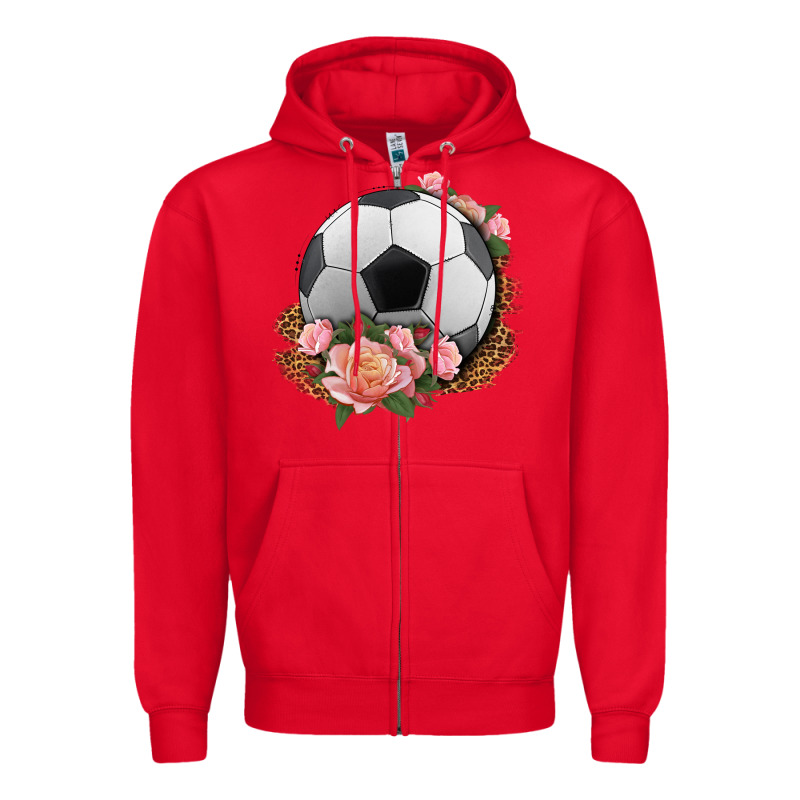 Western Soccer With Roses Zipper Hoodie by HRA Design Shop | Teevron