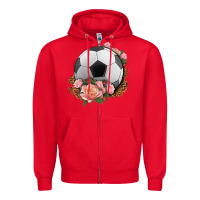 Red western soccer with roses Zipper Hoodie - HRA Design Shop