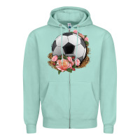 Seafoam western soccer with roses Zipper Hoodie - HRA Design Shop