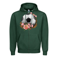 Sports Green western soccer with roses Zipper Hoodie - HRA Design Shop