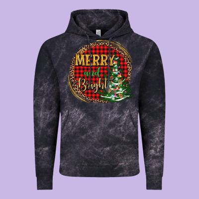Merry And Bright Christmas Tree Vintage Hoodie Designed By Adodesignshop