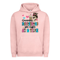 Pigment Salmon surviving motherhood one coffee at a time Urban Hoodie - MaliasSmallBusiness