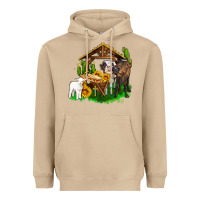Mushroom jesus holy night cows and sunflowers Heavyweight Hoodie - AdoDesignShop