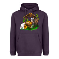 Plum jesus holy night cows and sunflowers Heavyweight Hoodie - AdoDesignShop