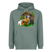Sage jesus holy night cows and sunflowers Heavyweight Hoodie - AdoDesignShop