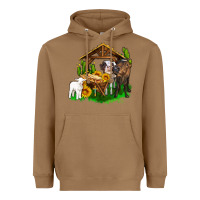 Toasted Coconut jesus holy night cows and sunflowers Heavyweight Hoodie - AdoDesignShop