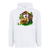 White jesus holy night cows and sunflowers Heavyweight Hoodie - AdoDesignShop