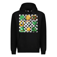 Black checker board lucky charms Premium Hoodie - MaliasSmallBusiness