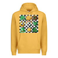 Mustard checker board lucky charms Premium Hoodie - MaliasSmallBusiness