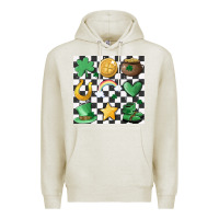 Oatmeal Heather checker board lucky charms Premium Hoodie - MaliasSmallBusiness
