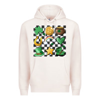 Pale Pink checker board lucky charms Premium Hoodie - MaliasSmallBusiness